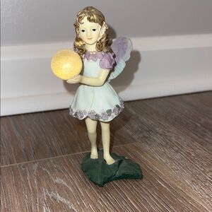 The Fairy Collection - Fairy Figurine with Purple Dress and Glowing Orb